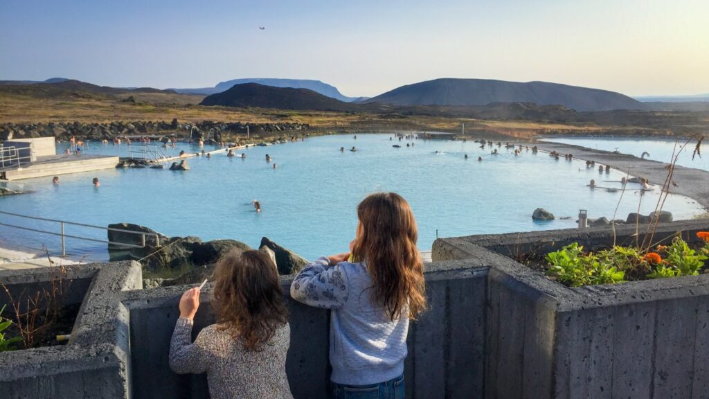 IJsland kind heetwaterbronnen