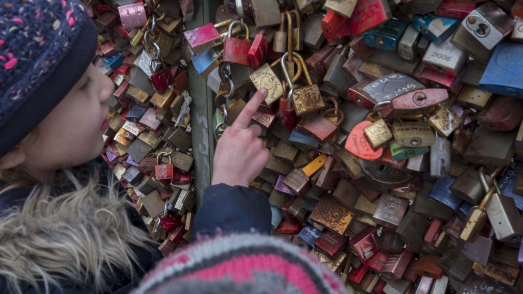 Eigen naam zoeken op slotjes Hohenzollernbrücke